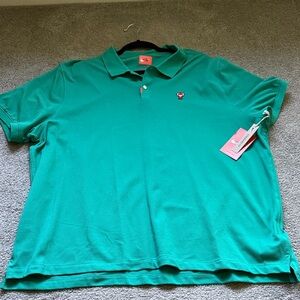 BNWT Nike Men's Teal Green Polo with Small Embroidered Tiger